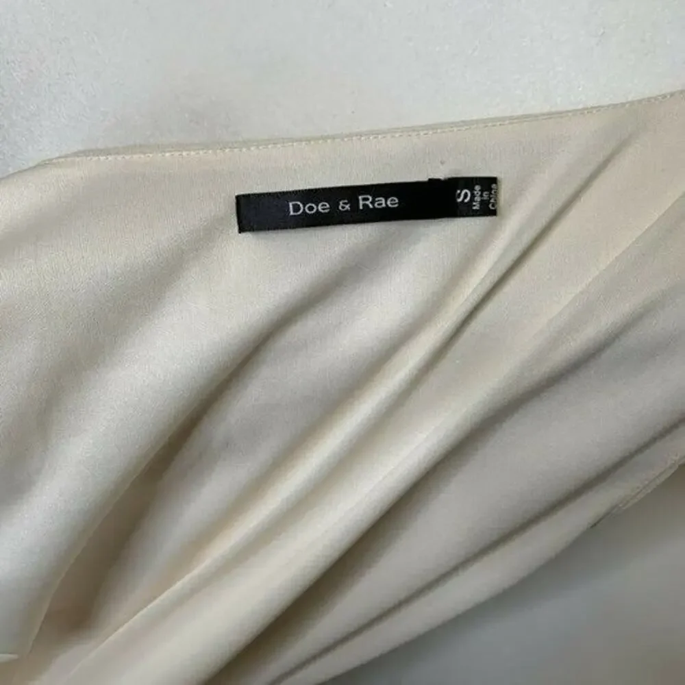 Doe & Rae plaited sheath mini Dress sleeveless cream sz small party